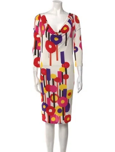 Pre-owned Just Cavalli Vintage Knee-length Dress In White