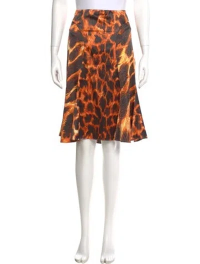 Pre-owned Just Cavalli Vintage Knee-length Skirt W/ Tags In Orange