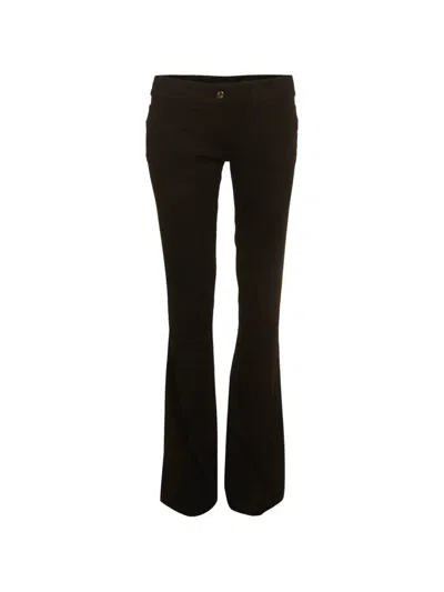 Pre-owned Just Cavalli Vintage Knit Straight-leg Trousers In Black