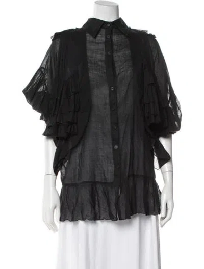 Pre-owned Just Cavalli Vintage Late 2000's - Early 2010's Blouse In Black