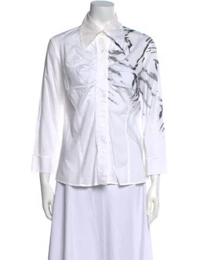 Pre-owned Just Cavalli Vintage Late 2000's - Early 2010's Button-up Top In White