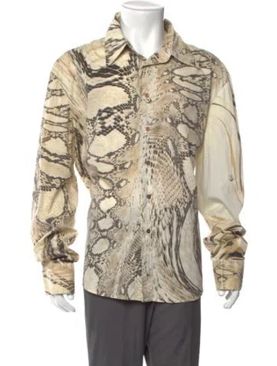 Pre-owned Just Cavalli Vintage Late 2000's - Early 2010's Shirt In Brown