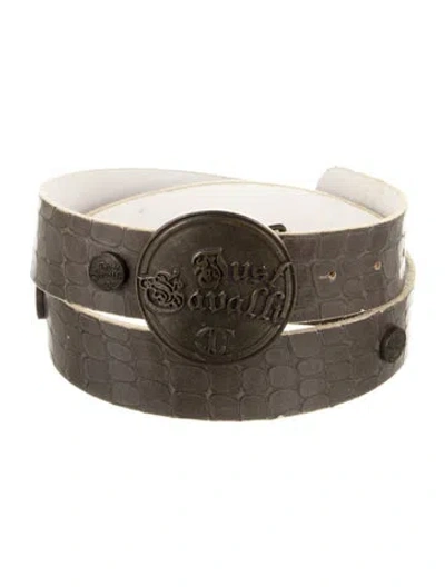 Pre-owned Just Cavalli Vintage Leather Waist Belt In Black