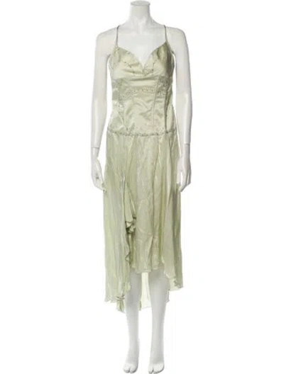Pre-owned Just Cavalli Vintage Long Dress In Green