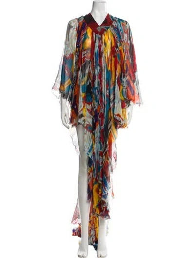 Pre-owned Just Cavalli Vintage Long Dress In Multi