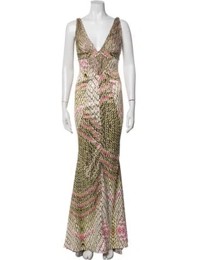 Pre-owned Just Cavalli Vintage Long Dress In Pink