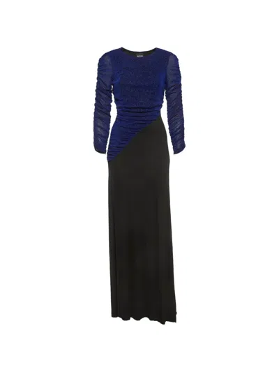 Pre-owned Just Cavalli Vintage Maxi Lurex Knit Jersey Dress In Black