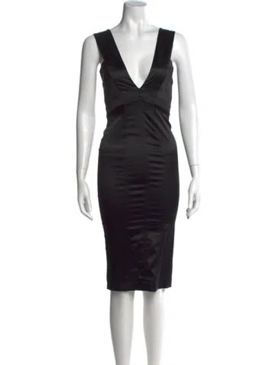 Pre-owned Just Cavalli Vintage Midi Length Dress In Black