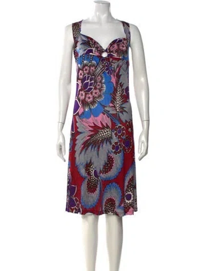 Pre-owned Just Cavalli Vintage Midi Length Dress In Blue