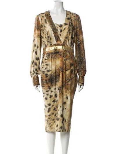 Pre-owned Just Cavalli Vintage Midi Length Dress In Multi