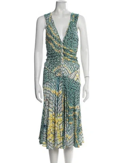 Pre-owned Just Cavalli Vintage Midi Length Dress In Neutral