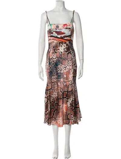 Pre-owned Just Cavalli Vintage Midi Length Dress In Pink