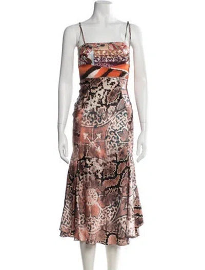 Pre-owned Just Cavalli Vintage Midi Length Dress In Pink