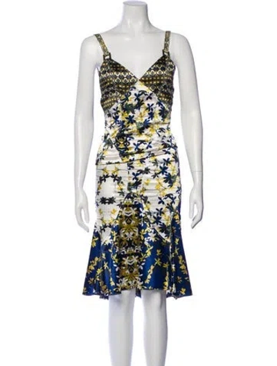 Pre-owned Just Cavalli Vintage Midi Length Dress In White