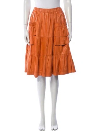 Pre-owned Just Cavalli Vintage Midi Length Skirt In Orange