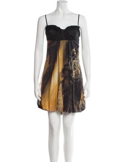 Pre-owned Just Cavalli Vintage Mini Dress In Black
