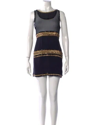 Pre-owned Just Cavalli Vintage Mini Dress In Black/gold