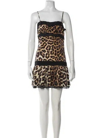 Pre-owned Just Cavalli Vintage Mini Dress In Gold