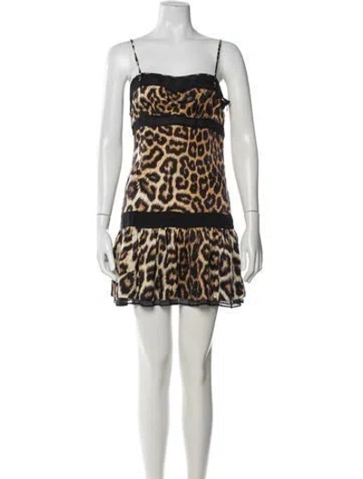 Pre-owned Just Cavalli Vintage Mini Dress In Gold