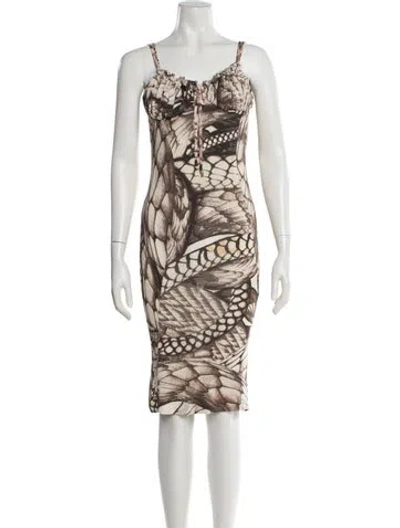 Pre-owned Just Cavalli Vintage Mini Dress In Neutral