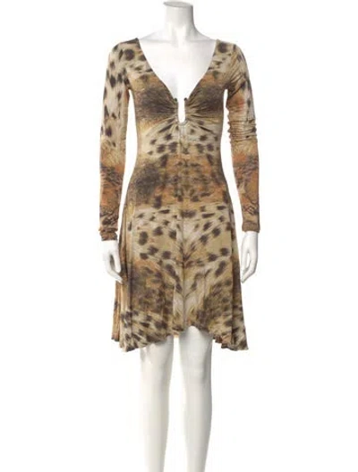 Pre-owned Just Cavalli Vintage Mini Dress In Neutral