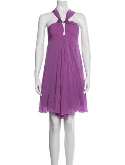 Pre-owned Just Cavalli Vintage Mini Dress In Purple