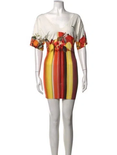 Pre-owned Just Cavalli Vintage Mini Dress In White