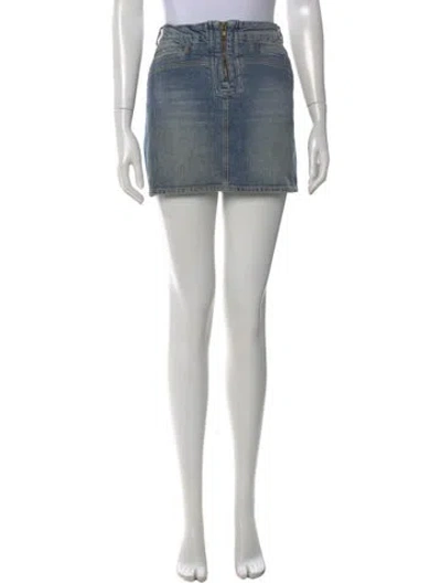 Pre-owned Just Cavalli Vintage Mini Skirt In Blue