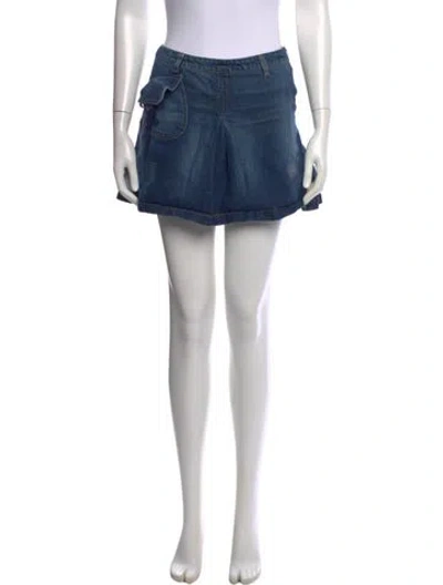 Pre-owned Just Cavalli Vintage Mini Skirt In Blue
