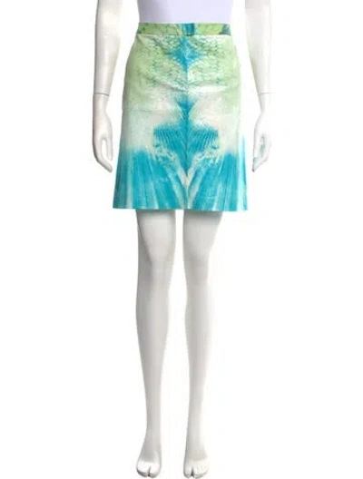Pre-owned Just Cavalli Vintage Mini Skirt W/ Tags In Blue/green