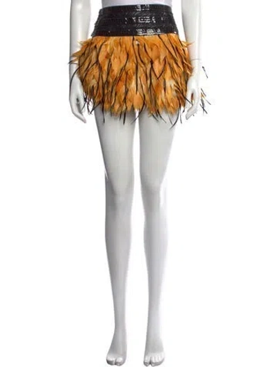 Pre-owned Just Cavalli Vintage Mini Skirt In Yellow