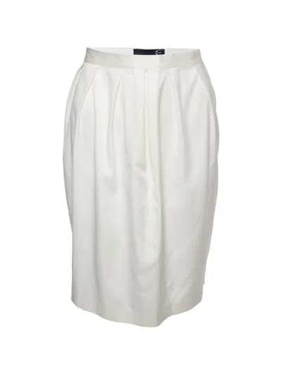 Pre-owned Just Cavalli Vintage Pleated Twill Skirt In Neutral