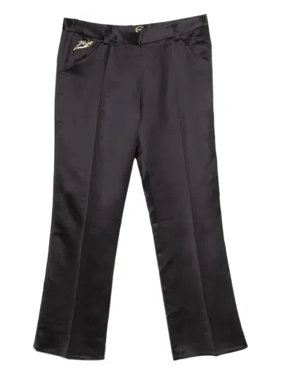 Pre-owned Just Cavalli Vintage Pressed-crease Trousers In Black