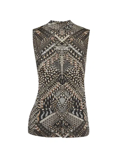 Pre-owned Just Cavalli Vintage Printed Jersey Top In Black