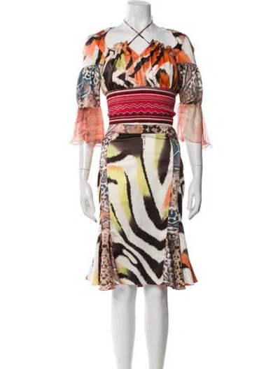 Pre-owned Just Cavalli Vintage Printed Skirt Set In Neutral
