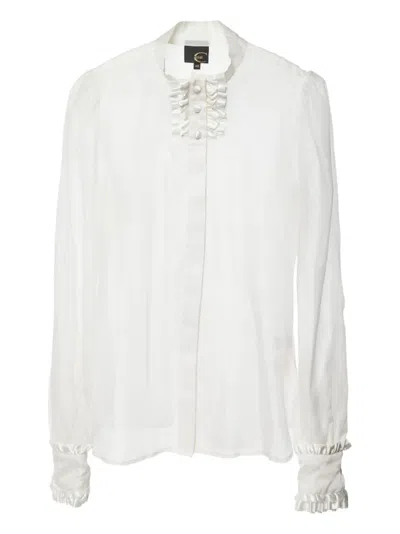 Pre-owned Just Cavalli Vintage Ruffled Long-sleeve Shirt
