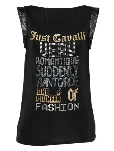 Pre-owned Just Cavalli Vintage Sequin-embellished Graphic Top
