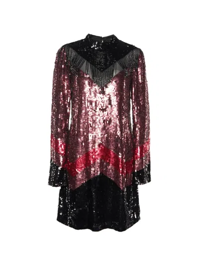 Pre-owned Just Cavalli Vintage Sequin Shift Dress In Pink