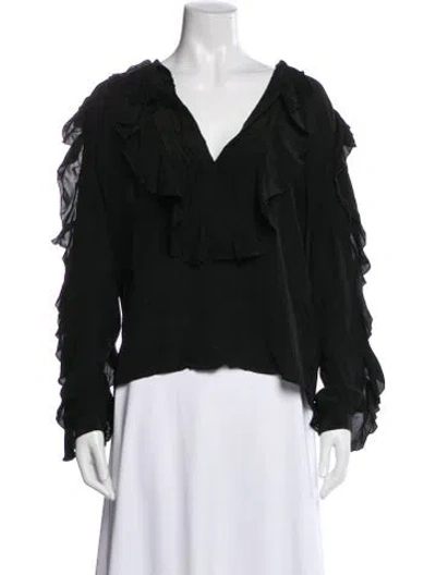 Pre-owned Just Cavalli Vintage Silk Blouse In Black