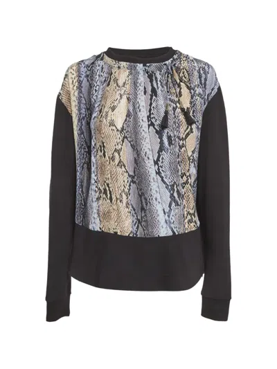 Pre-owned Just Cavalli Vintage Snake-print Tassel-detail Sweater In Black