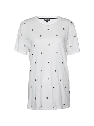Pre-owned Just Cavalli Vintage Star-studded T-shirt In White