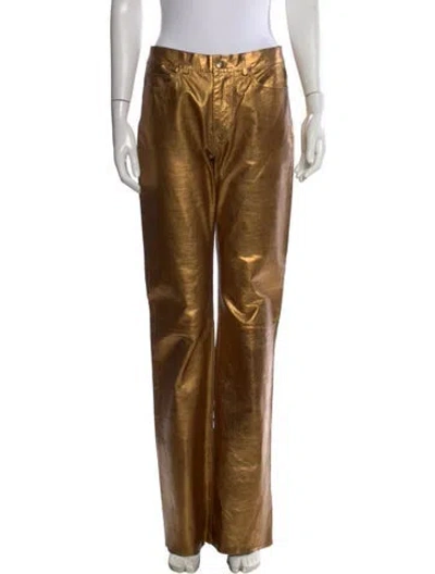 Pre-owned Just Cavalli Vintage Straight Leg Pants In Gold