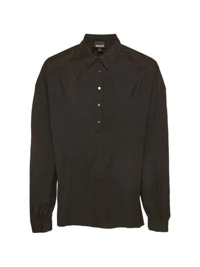 Pre-owned Just Cavalli Vintage Stretch-crepe Tunic In Black