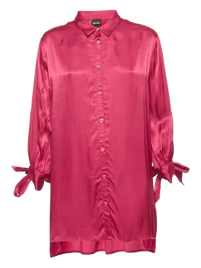 Pre-owned Just Cavalli Vintage Tie-detail Blouse In Pink