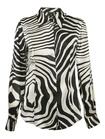 Pre-owned Just Cavalli Vintage Zebra-print Silk Shirt