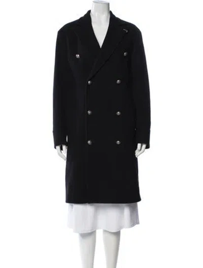 Pre-owned Just Cavalli Virgin Wool Coat In Black