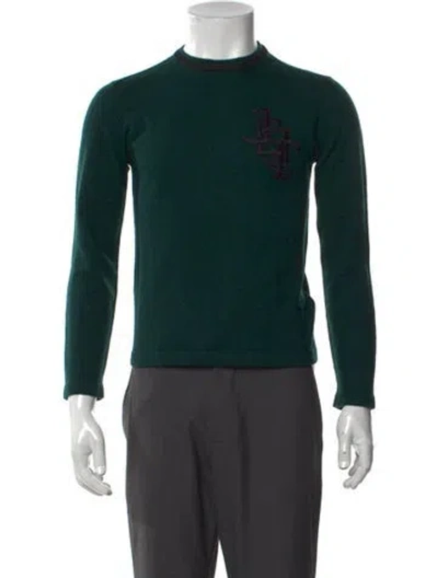 Pre-owned Just Cavalli Virgin Wool Graphic Print Pullover In Green