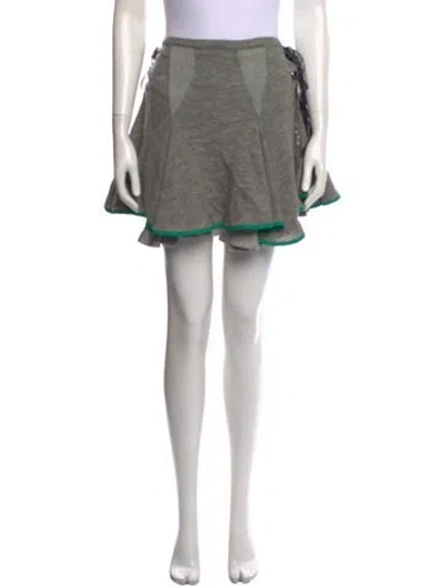 Pre-owned Just Cavalli Virgin Wool Mini Skirt In Grey
