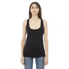 Just Cavalli Black Viscose Tank Top In Black