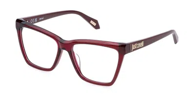 Just Cavalli Vjc131 0v64 Occhiali Da Vista Rossi Per Donna (solo Montatura) In Brown